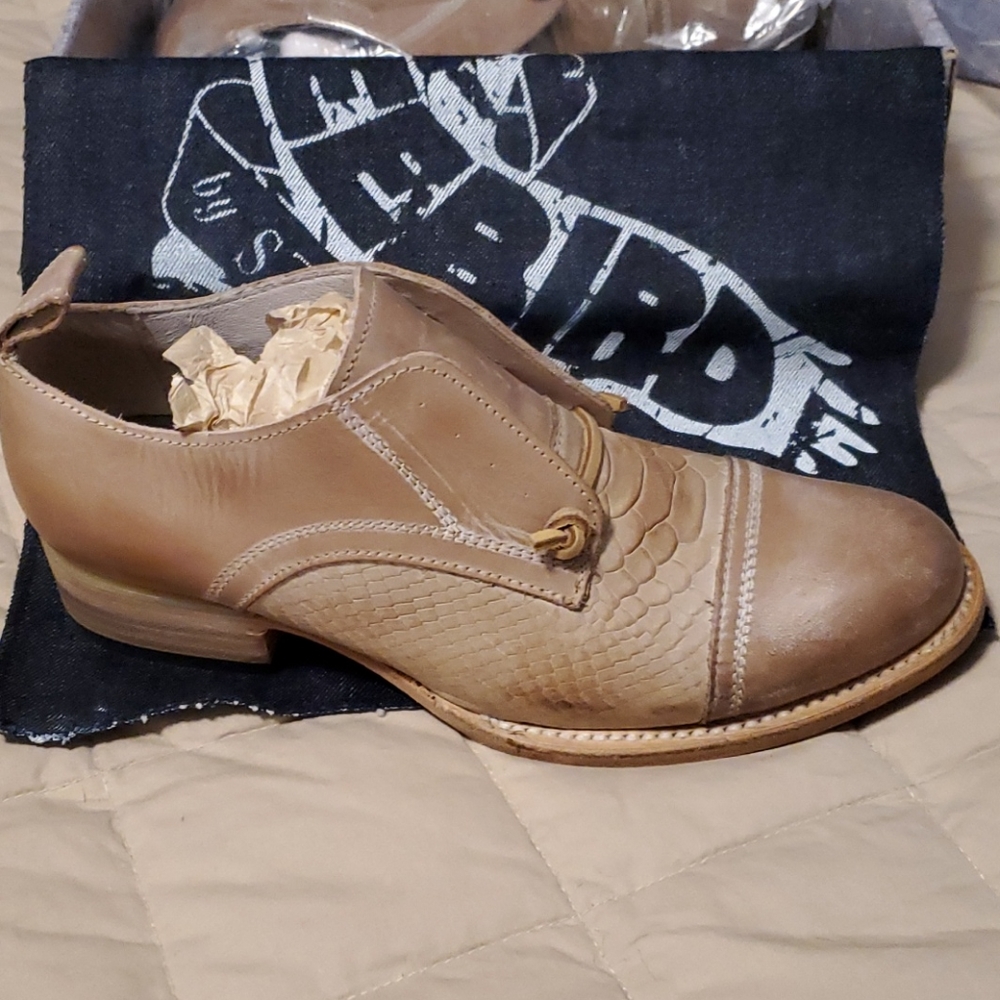 Freebird Mabel Leather Shoes in Taupe Multi NWT